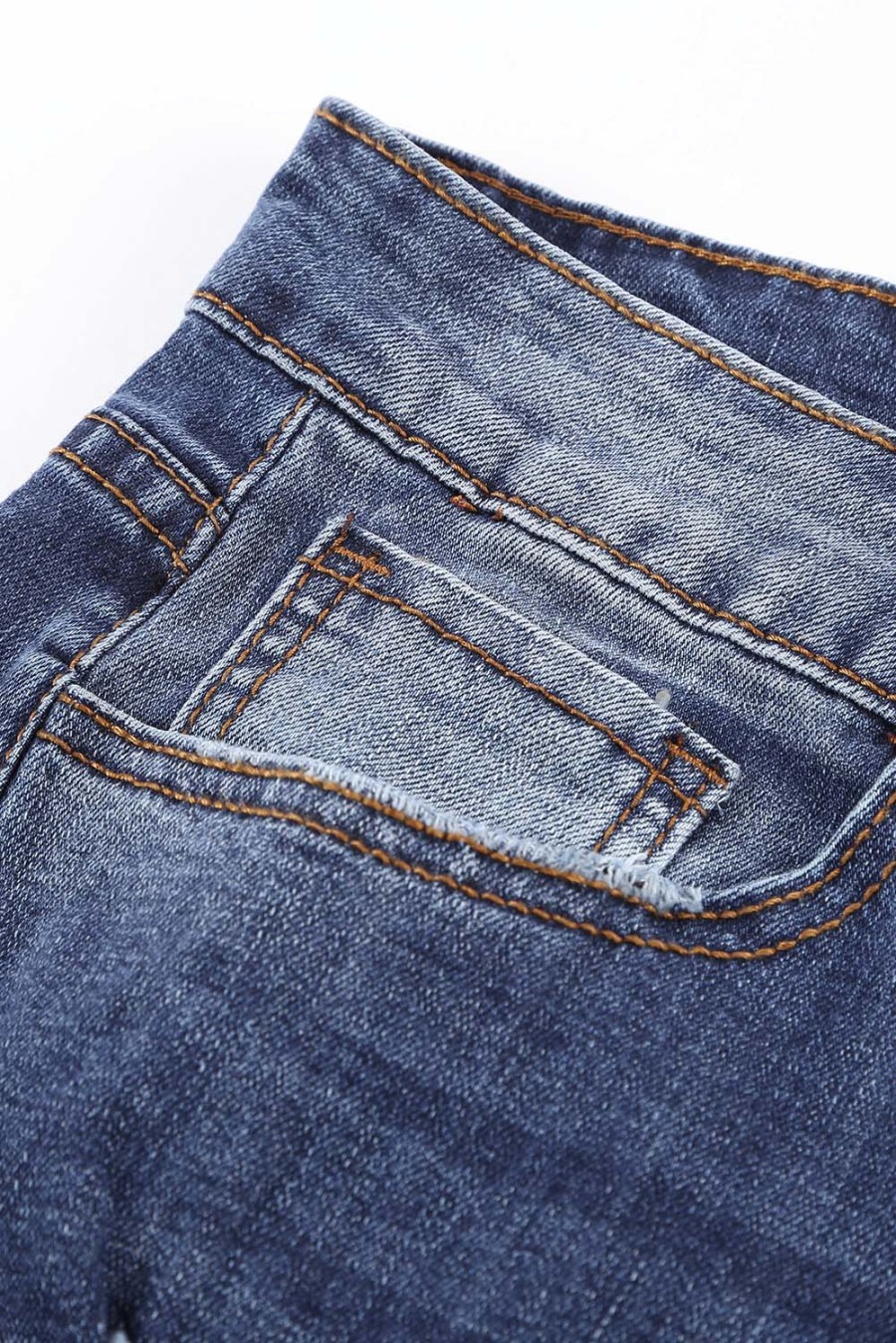 leopard patch distressed jeans