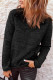 Dark Gray Collared Button Front Pullover Hoodie for Women