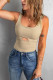 Nude U Neck Cut Out Slim Fit Tank Top for Women