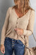 Nude V Neck Button Front Long Sleeve Peplum Top