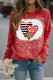 Red Heart Print Comfy Graphic Sweatshirt for Women