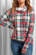 Multicolor Plaid Cowl Neck Drawstring Pullover Hoodie