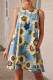 Blue Sunflower Print Tank Dress