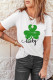White Lucky Clover St. Patrick's Day Short Sleeve T Shirt