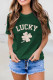 Green St Patricks Day Shirt Short Sleeve Lucky Clover Graphic Tee for Women