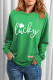 Green Raglan Sleeve Crew Neck Lucky St Patricks Day Shirt
