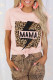Pink Casual MAMA Leopard Lightning Print Graphic T-shirt