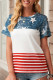 American Flag Print Short Sleeve T Shirt for Women