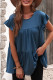 Blue Butterfly Sleeve Tiered Blouse for Women