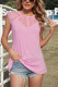 Pink Causal Lace Cape Flowy Tank Top