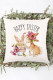 White Happy Easter Bunny Print Pillow Covers