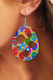 Multicolor Colorblock Cut Out Drop Earrings