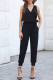 Black Casual Deep V-neck Sleeveless Solid Jumpsuit