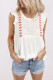 White Polyester Shirt Lace Crochet Cap Sleeve Summer Top