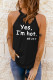 Black Casual Letters Print Graphic Tank Top