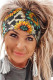 Multicolor Western Sunflower Cow Print Color Block Wide Hairband