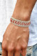 Red Casual Baseball Element Print Pu Leather Bracelet
