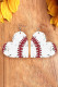 White Casual Baseball Element Heart Shaped Drop Earrings