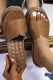 Brown Casual Open Toe Massage Slides