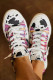 Multicolor Western Cow Print Serape Lace-up Canvas Sneakers
