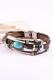 Brown Turquoise Faux Leather Multi-layered Bracelet
