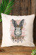 Beige Happy Easter Leopard Rabbit Print Pillow Cover