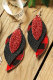 Red Sequined Plaid Leaf Earrings