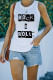 White Casual ROCK and ROLL Basic Racerback Tank Top