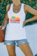 White Casual Hawaii Colorblock Print Graphic Tank Top