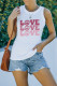 White Casual Love Letter Colorblock Tank Top