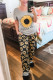 Grey Casual Sunflower hello sunshine Print Tee and Pants Loungewear Set