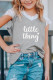 Gray Casual Little Thing Lace Patchwork Short Sleeve Girls Graphic T Shirt