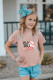 Pink Casual Letter and Baseball Letter Print Kids Graphic Tee