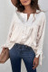 Champagne Leopard Print Long Sleeve Button Front Blouse for Women