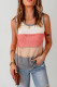 Multicolor Casual Color Block Knitted Tank Top
