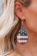Star and Striped Print American Flag Color Block Casual Earring