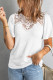 White Lace Crochet Flutter Sleeve Summer Top