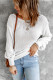 White Casual Hollow-out Tie Back Sweater with Tie