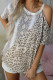 Cheetah and Snakeskin Print Short Sleeve One Side Cold Shoulder Top