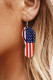 Dark Blue Casual American Flag Print Earring