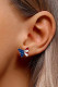 Dark Blue Casual American Flag Butterfly Stud Earring