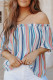 Stripe Casual Off The Shoulder Rainbow Striped Frill Summer Top