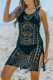 Black Sexy Crochet Hollow-out Side Slit Beach Cover up