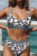 Cheetah Casual Leopard Striped Color Block Bikini Set