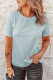 Pale Blue Rolled Up Short Sleeve T Shirt for Women