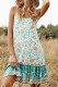 Blue Floral Print Scoop Neck Cami Boho Short Sundress