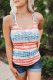 American Flag Print Button Front Casual Tank Top for Women