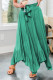 Green Casual Asymmetric Flounce Belted High Waist Maxi Skirt