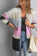 Multicolor Colorblock Open Front Knitted Cardigan