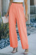 Pink Textured Straight Leg High Waist Casual Loose Pant